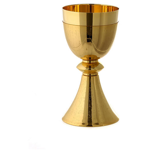 Chalice and Ciborium in gold-plated knurled brass with cross 8