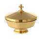 Chalice and Ciborium in gold-plated knurled brass with cross s3