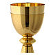 Chalice and Ciborium in gold-plated knurled brass with cross s4
