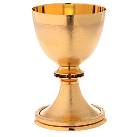 Chalice in gold-plated knurled brass