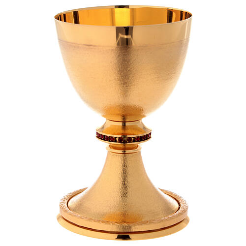 Chalice in gold-plated knurled brass 4