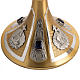 Chalice and ciborium in two tone brass, chiselled with blue ston s3