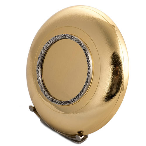 Patena latón dorado graneado anillo de plata 4