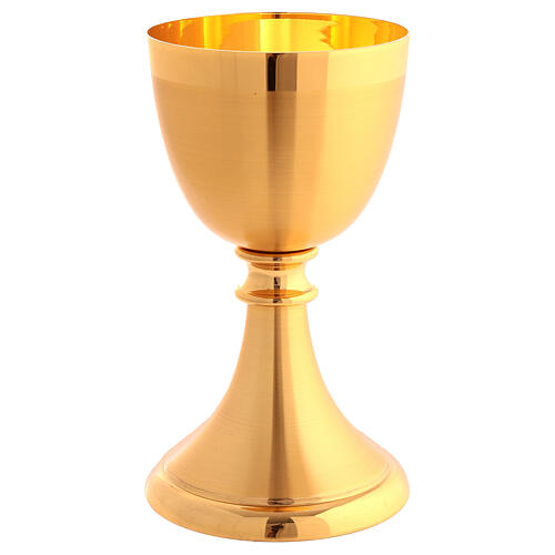 Knurled chalice and ciborium of gold plated brass 2