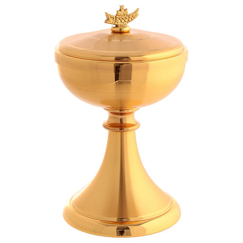 Knurled chalice and ciborium of gold plated brass 3