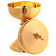 Knurled chalice and ciborium of gold plated brass s4