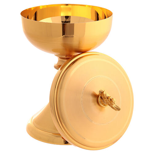 Calice e Pisside zigrinati ottone dorato 4