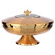 Ciborium in gold-plated brass, low and hammered decor. 18cm s4