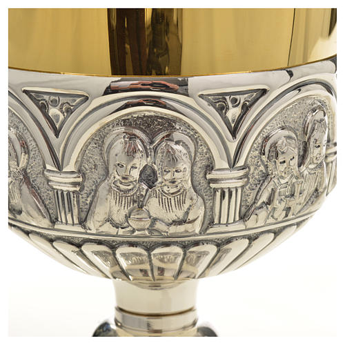 Chalice and Ciborium in brass mod. 12 Apostoles, hand chiselled 8