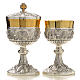 Chalice and Ciborium in brass mod. 12 Apostoles, hand chiselled s1