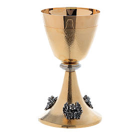 Chalice and Ciborium in gold-plated brass with silver putti