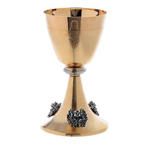 Chalice and Ciborium in gold-plated brass with silver putti 2