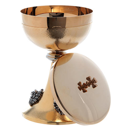 Chalice and Ciborium in gold-plated brass with silver putti 4