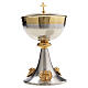 Chalice and Ciborium in silver brass with golden putti s4
