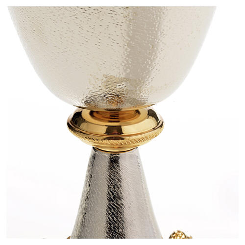 Chalice and Ciborium in silver brass with golden putti 3