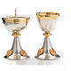 Chalice and Ciborium in silver brass with golden putti s9
