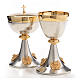 Chalice and Ciborium in silver brass with golden putti s10