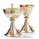 Chalice and Ciborium in silver brass with golden putti s12