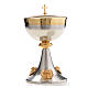 Chalice and Ciborium in silver brass with golden putti s13