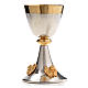 Chalice and Ciborium in silver brass with golden putti s14