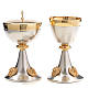 Chalice and Ciborium in silver brass with golden putti s1