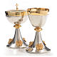 Chalice and Ciborium in silver brass with golden putti s2