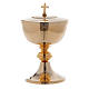 Chalice and ciborium with round node in golden plated brass s3