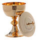 Chalice and ciborium with round node in golden plated brass s4