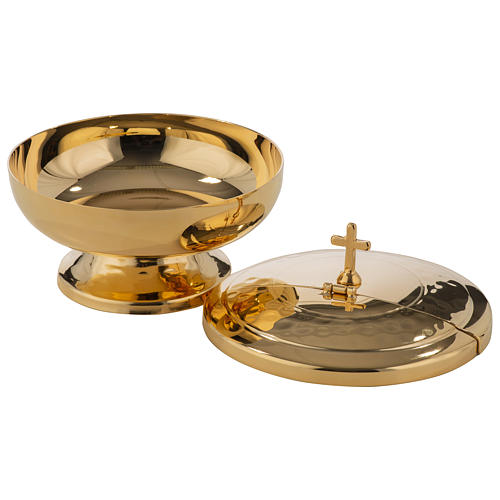 Ciborium in gold-plated brass with opening lid 3