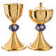 Chalice and ciborium in brass with enamelled pommel s1