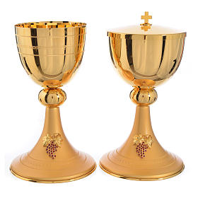 Chalice and Ciborium in brass with decoration