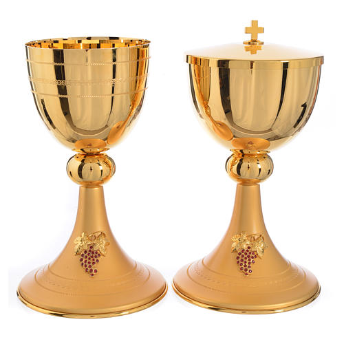 Chalice and Ciborium in brass with decoration 1