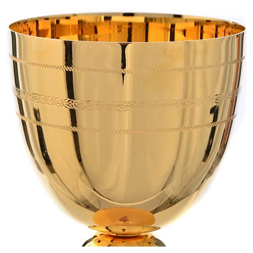 Chalice and Ciborium in brass with decoration 6