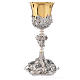 Chalice in brass, chiselled with angels s2