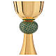 Chalice in brass with flaring rim and enamel on pommel s5