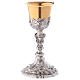 Chalice in brass, chiselled with grapes and ear of wheat s1
