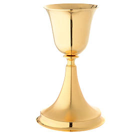 Chalice in gold-plated brass with satin base