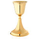 Chalice in gold-plated brass with satin base s1