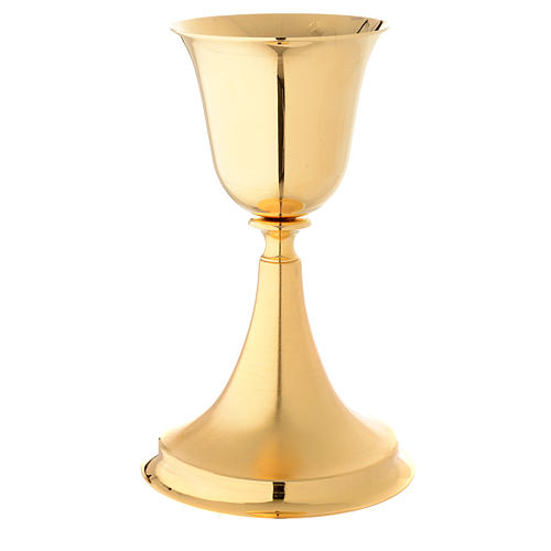 Chalice in gold-plated brass with satin base 1