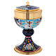 Chalice and Ciborium in brass with enamel, Lamb of God and IHS s5