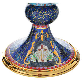 Calices Ciboires Patènes en métal: Calice et ciboire Agneau et IHS laiton émail à chaud Calices Ciboires Patènes en métal: Calice et ciboire Agneau et IHS laiton émail à chaud