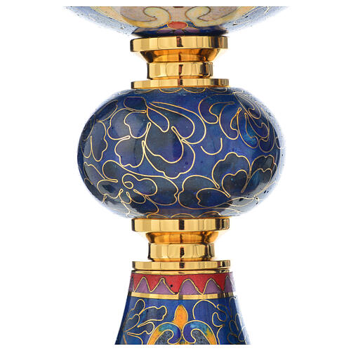 Calice e Pisside ottone smalto a fuoco Agnello IHS 3