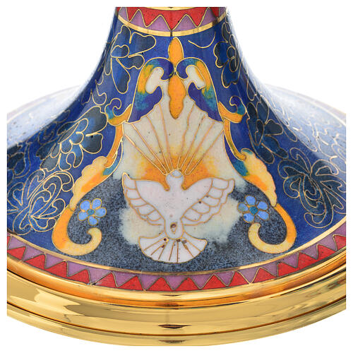 Calice e Pisside ottone smalto a fuoco Agnello IHS 10