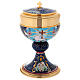 Calice e Pisside ottone smalto a fuoco Agnello IHS s5