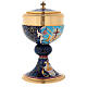 Calice e Pisside ottone smalto a fuoco Agnello IHS s11