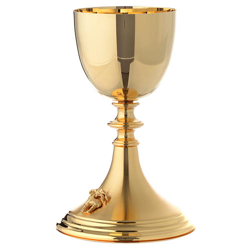 Chalice in brass plate with Lamb of God 2