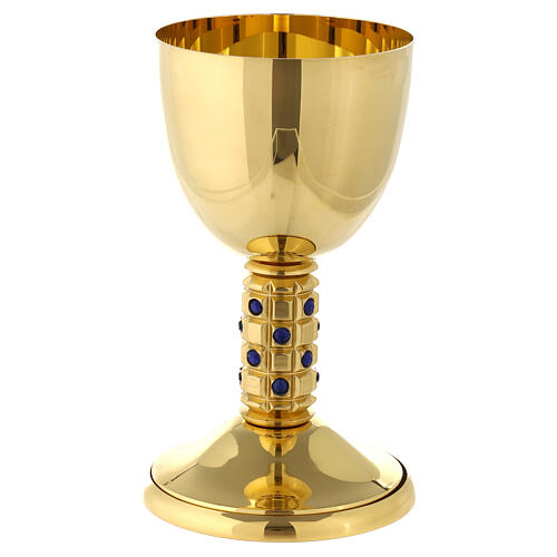 Chalice in brass with rhinestones embellished pommel 1