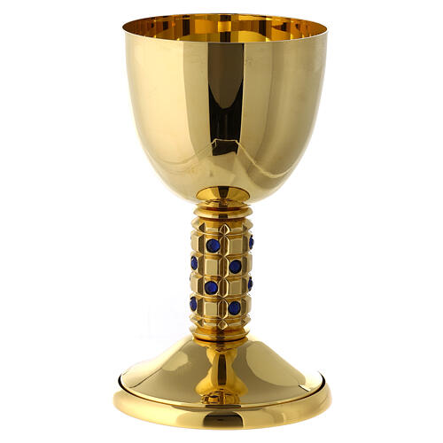 Chalice in brass with rhinestones embellished pommel 4