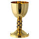 Chalice in brass with rhinestones embellished pommel s4