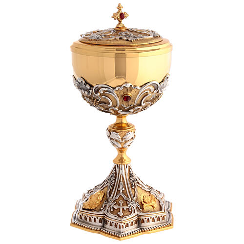 Kelch und Ziborium Szenen Lebens Christi aus Messing 11